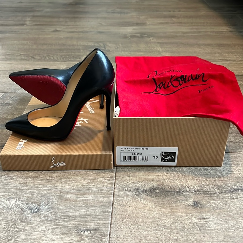 Christian Louboutin Pigalle Follies 100mm Black Size 35